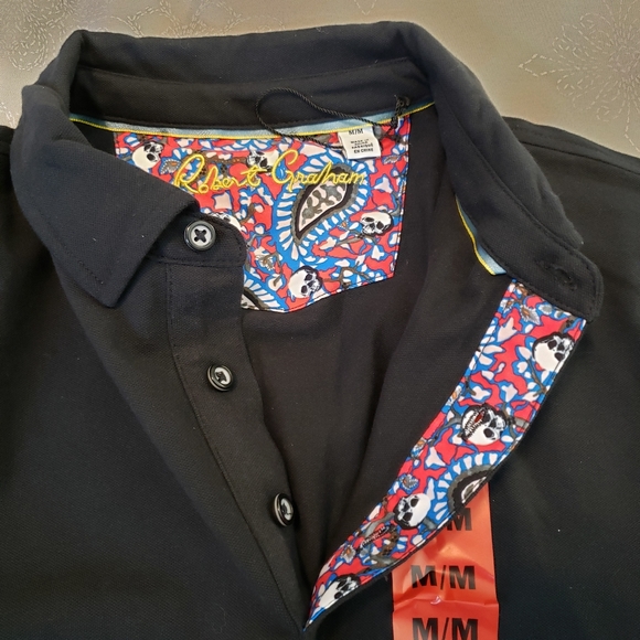 NWOT Robert Graham Polo Men's sz M - Picture 3 of 9